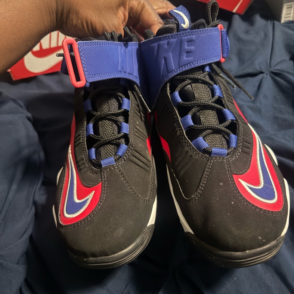 Nike Black and Blue Athletic Shoes with Strap System